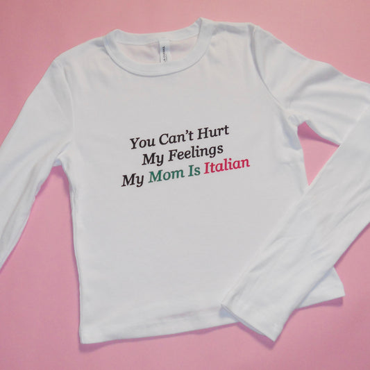 MY MOM IS ITALIAN long sleeve baby tee