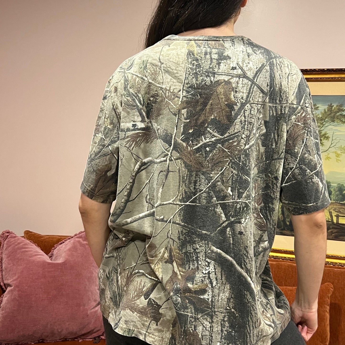 DUMP YOUR REPUBLICAN GIRLFRIEND camo t-shirt with orange text (2XL)